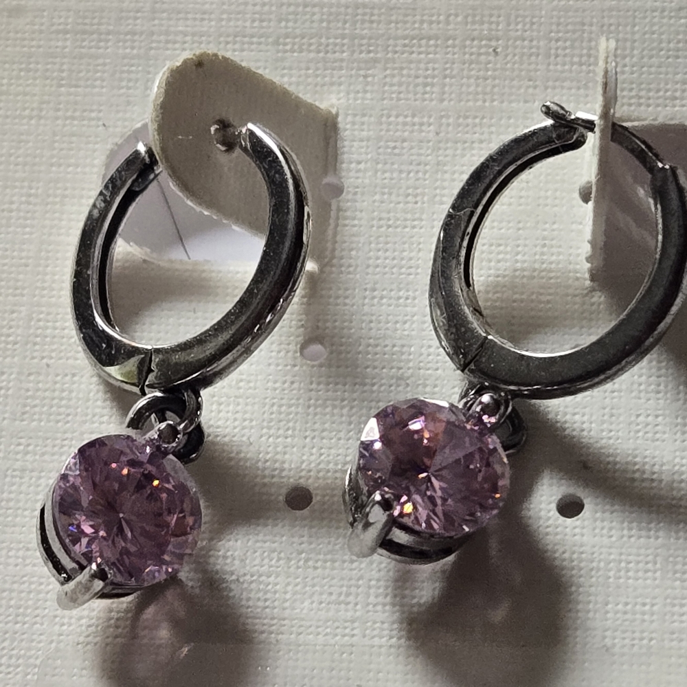 Pink Cubic Zirconia 925 Earrings